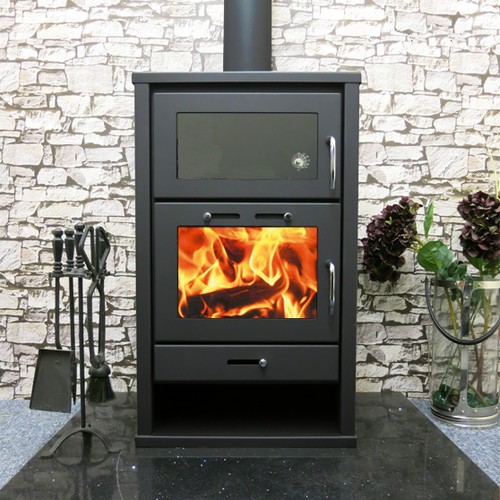 Wood burning stove back - wood, w/